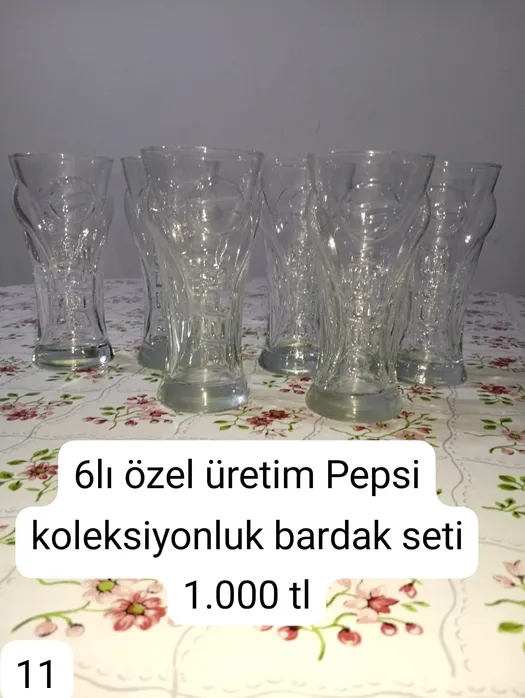 6’lı Özel Üretim Büyük Boy Pepsi Meşrubat Bardağı Seti – Koleksiyonluk