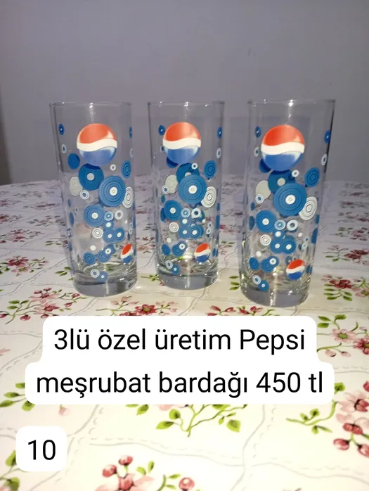 3’lü Özel Üretim Pepsi Meşrubat Bardağı Seti – Koleksiyonluk