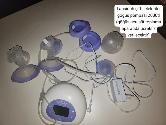 Lansinoh Çiftli Elektrikli & Pilli Süt Sağma Makinası – Temiz Kullanılmış, Hediyeli