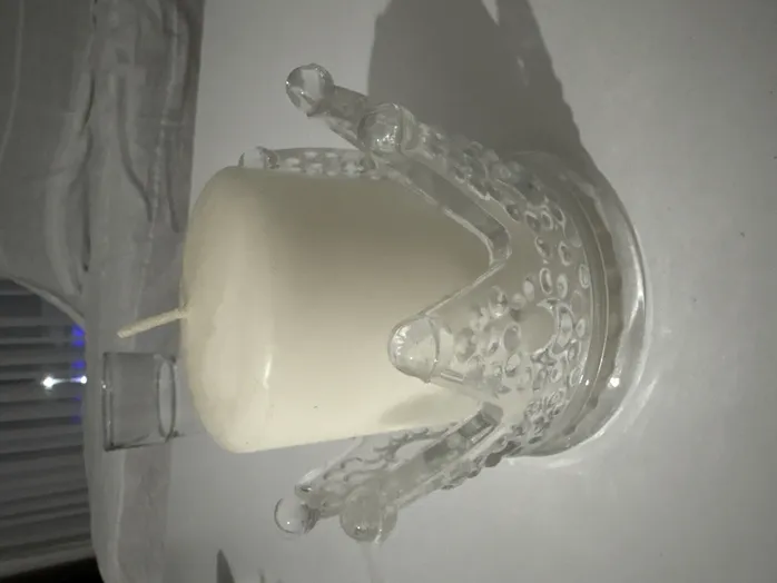 kral tacı şeklinde cam kalıbı ile mum