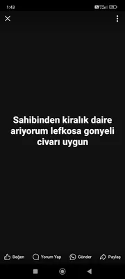 kiralık daire arıyorum uygun Lefkoşa Gönyeli 